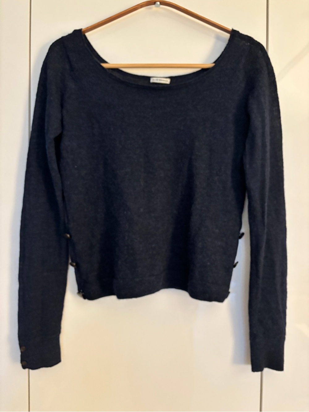 Club Monaco Dark Navy Side-Button Knit Sweater